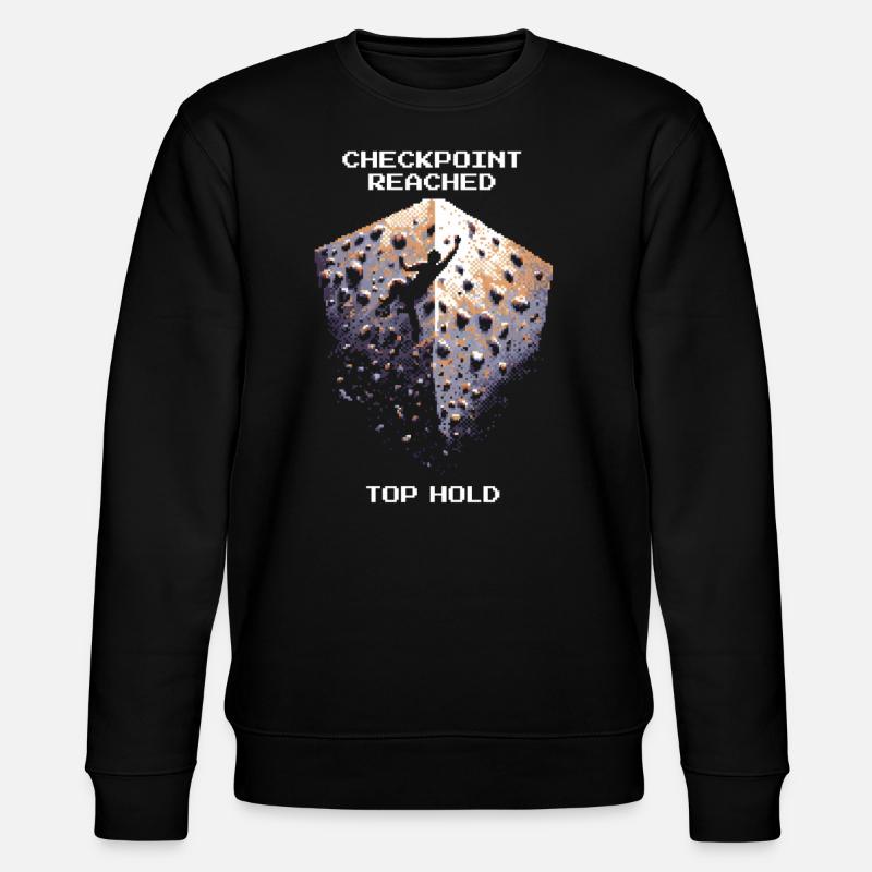 Checkpoint: Top | Bouldern Pixel Art - Stanley/Stella Unisex Bio-Sweatshirt CHANGER  - Schwarz