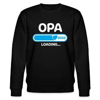 Opa 2022 Großvater Geschenkideen - Stanley/Stella Unisex Bio-Sweatshirt CHANGER  - Schwarz - Vorne - Nik (191cm) & Marisol (170cm)