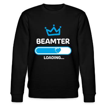 Beamter Gratulieren Krone - Stanley/Stella Unisex Bio-Sweatshirt CHANGER  - Schwarz - Vorne - Nik (191cm) & Marisol (170cm)