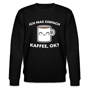 Kaffee Spruch Geschenkideen - Stanley/Stella Unisex Bio-Sweatshirt CHANGER  - Schwarz - Vorne - Nik (191cm) & Marisol (170cm)