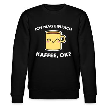 Kaffee Spruch Geschenk - Stanley/Stella Unisex Bio-Sweatshirt CHANGER  - Schwarz - Vorne - Nik (191cm) & Marisol (170cm)