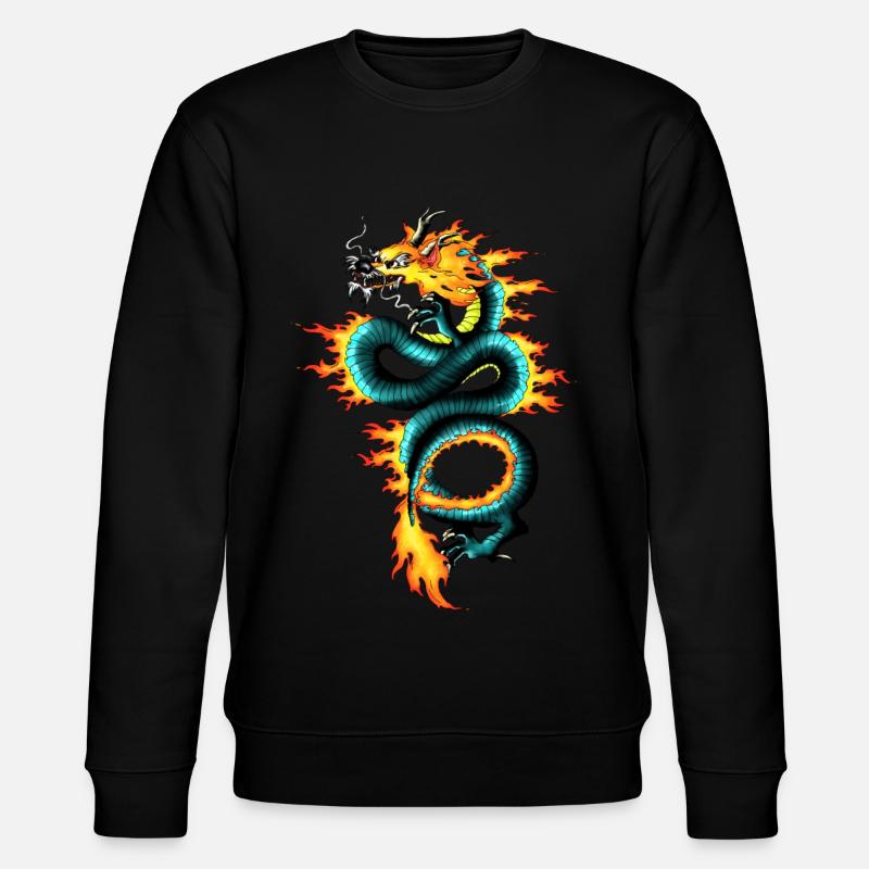 Drache - Long - Stanley/Stella Unisex Bio-Sweatshirt CHANGER  - Schwarz