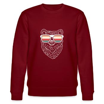 Bär - Stanley/Stella Unisex Bio-Sweatshirt CHANGER  - Burgunderrot - Vorne - Nik (191cm) & Marisol (170cm)