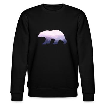 Bär Bear Bären Berge Braunbär Grizzly Geschenk - Stanley/Stella Unisex Bio-Sweatshirt CHANGER  - Schwarz - Vorne - Nik (191cm) & Marisol (170cm)