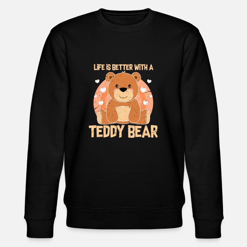 teddy bear - Stanley/Stella CHANGER Unisex Organic Sweatshirt - black
