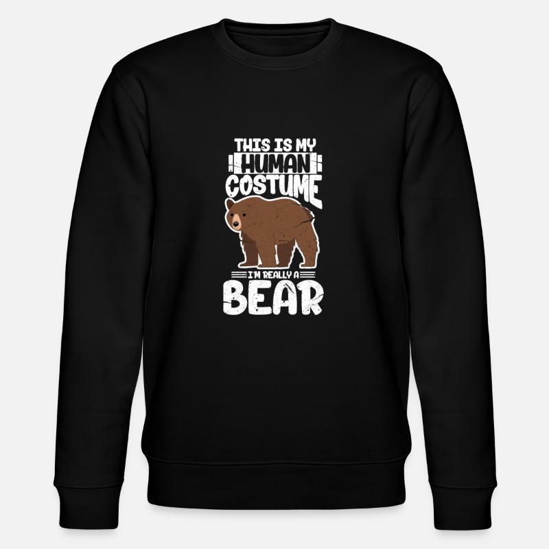 Bär Kostüm - Stanley/Stella Unisex Bio-Sweatshirt CHANGER  - Schwarz
