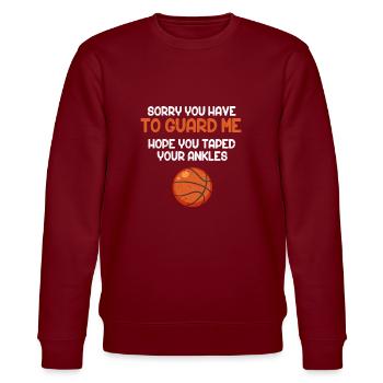 Basketball Basketballer Basket Basketballmanschaft - Stanley/Stella Unisex Bio-Sweatshirt CHANGER  - Burgunderrot - Vorne - Nik (191cm) & Marisol (170cm)