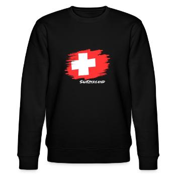 Schweiz - Stanley/Stella Unisex Bio-Sweatshirt CHANGER  - Schwarz - Vorne - Nik (191cm) & Marisol (170cm)