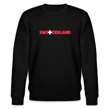 Schweiz - Stanley/Stella Unisex Bio-Sweatshirt CHANGER  - Schwarz - Vorne - Nik (191cm) & Marisol (170cm)
