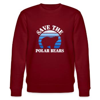 Eisbär - Stanley/Stella Unisex Bio-Sweatshirt CHANGER  - Burgunderrot - Vorne - Nik (191cm) & Marisol (170cm)