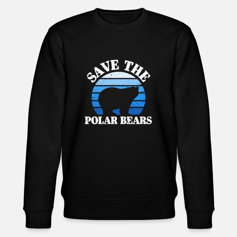 Eisbär - Stanley/Stella Unisex Bio-Sweatshirt CHANGER  - Schwarz