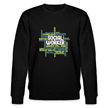 Sozialarbeiter - Stanley/Stella Unisex Bio-Sweatshirt CHANGER  - Schwarz - Vorne - Nik (191cm) & Marisol (170cm)