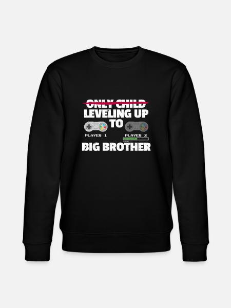 Groser Brother Gamer Siblings Sister - Stanley/Stella CHANGER Unisex Organic Sweatshirt - black