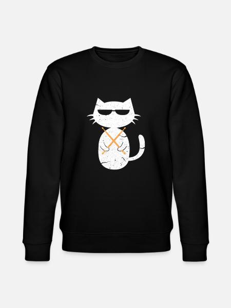 Drums cat - Stanley/Stella CHANGER Unisex Organic Sweatshirt - black