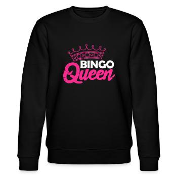 Bingo Königin Glücksspiel Lotto Oma Queen Geschenk - Stanley/Stella Unisex Bio-Sweatshirt CHANGER  - Schwarz - Vorne - Nik (191cm) & Marisol (170cm)