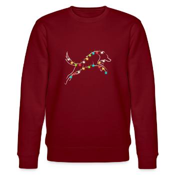 Wolf Christmas Christmas Wolves Wolfpack - Stanley/Stella CHANGER Unisex Organic Sweatshirt - burgundy - Front - Nik (191cm) & Marisol (170cm)