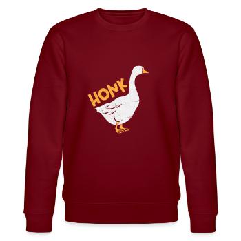 Honk Gans Meme Vogel Gänse Geschenk - Stanley/Stella Unisex Bio-Sweatshirt CHANGER  - Burgunderrot - Vorne - Nik (191cm) & Marisol (170cm)