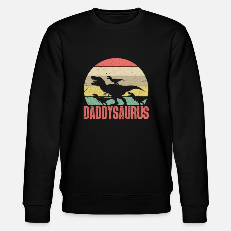 Daddysaurus dinosaur father - Stanley/Stella CHANGER Unisex Organic Sweatshirt - black
