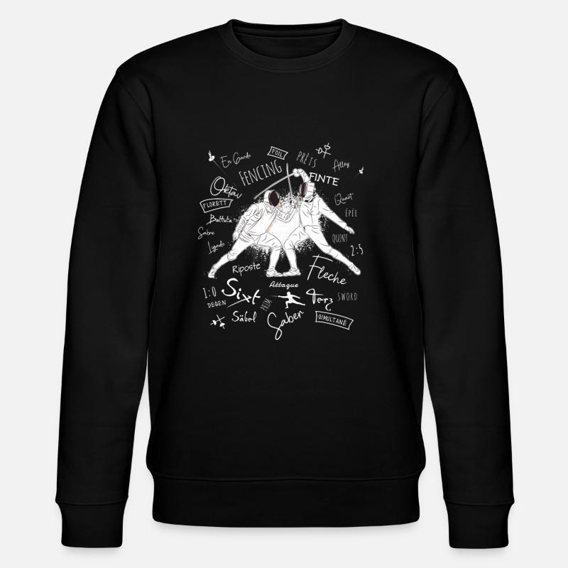 Fencing Terms Training Gift - Stanley/Stella CHANGER Unisex Organic Sweatshirt - black