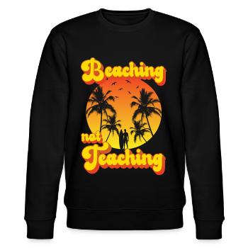 Beaching not Teaching - Stanley/Stella Unisex Bio-Sweatshirt CHANGER  - Schwarz - Vorne - Nik (191cm) & Marisol (170cm)