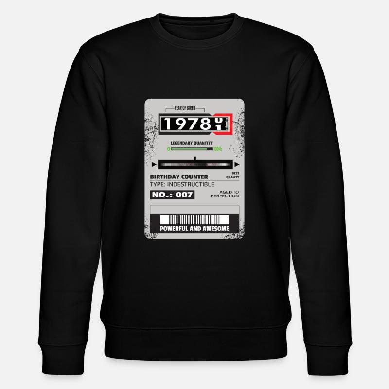 Compteur triphasé anniversaire 1978 cadeau - Sweat bio CHANGER Stanley/Stella Unisexe - noir