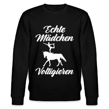 Voltigieren Reiten Reiter Voltigierer Akrobat - Stanley/Stella Unisex Bio-Sweatshirt CHANGER  - Schwarz - Vorne - Nik (191cm) & Marisol (170cm)