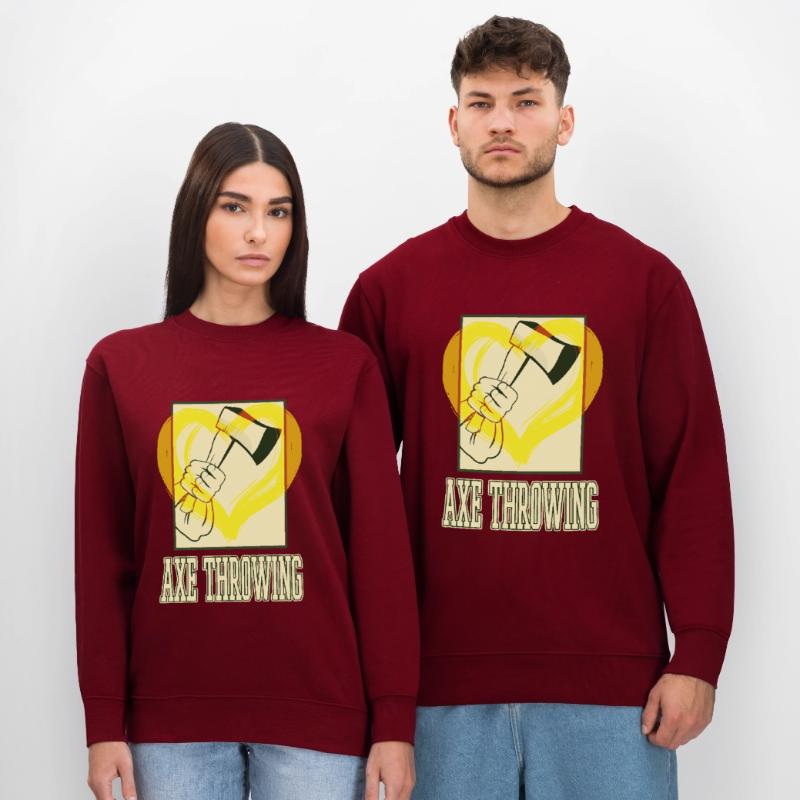 Axe Throwing Axe Throwing Axe Throwing Sport Double Axe Stanley/Stella CHANGER Unisex Organic Sweatshirt