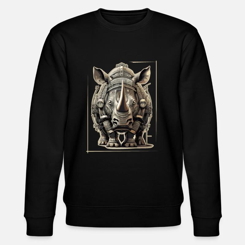 Nashorn Steampunk - Stanley/Stella Unisex Bio-Sweatshirt CHANGER  - Schwarz