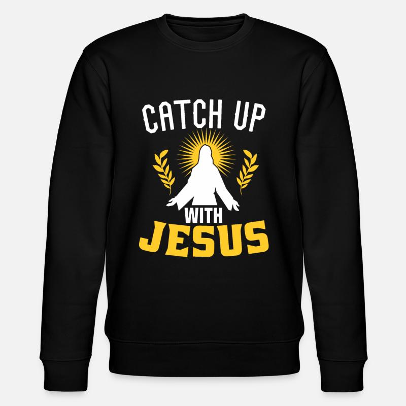 Mit Jesus aufholen - Stanley/Stella Unisex Bio-Sweatshirt CHANGER  - Schwarz