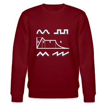 Synthesizer ADSR Envelope Synths Analog Modular - Stanley/Stella CHANGER Unisex Organic Sweatshirt - burgundy - Front - Nik (191cm) & Marisol (170cm)