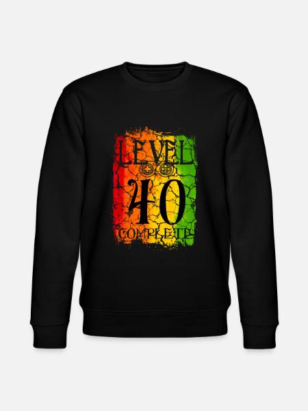 40th Birthday Gamer Level 40 complete - Stanley/Stella CHANGER Unisex Organic Sweatshirt - black