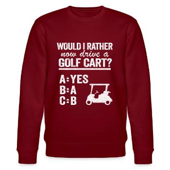 Golfspieler Golfcart Fahren Golfer Geschenk Lustig - Sweat bio CHANGER Stanley/Stella Unisexe - bordeaux - Devant - Nik (191cm) & Marisol (170cm)