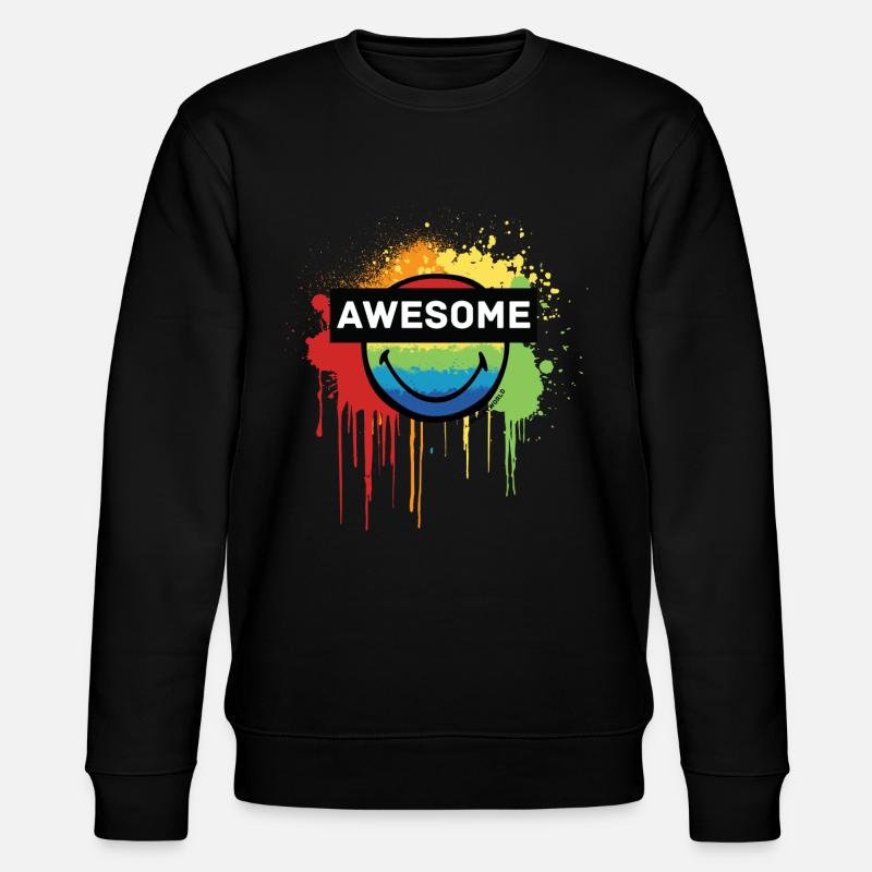 SmileyWorld Awesome Smiley Arc-En-Ciel - Sweat bio CHANGER Stanley/Stella Unisexe - noir