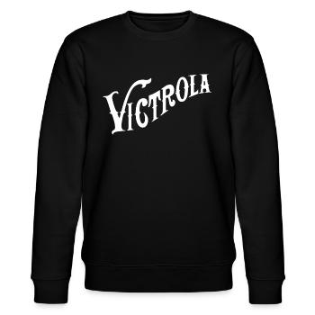 Victrola Geschwungenes Logo - Stanley/Stella Unisex Bio-Sweatshirt CHANGER  - Schwarz - Vorne - Nik (191cm) & Marisol (170cm)