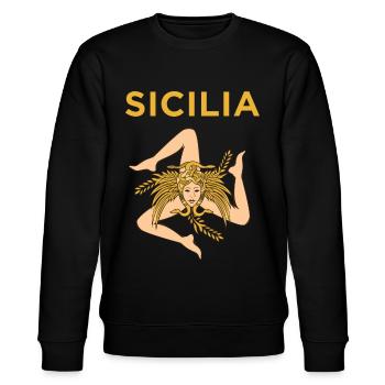 Sicily Trinacria - Stanley/Stella CHANGER Unisex Organic Sweatshirt - black - Front - Nik (191cm) & Marisol (170cm)