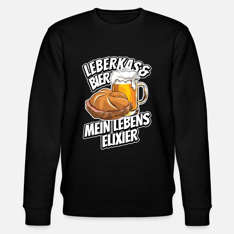 Leberkas + Bier - Fast Food - Spruch - Stanley/Stella Unisex Bio-Sweatshirt CHANGER  - Schwarz