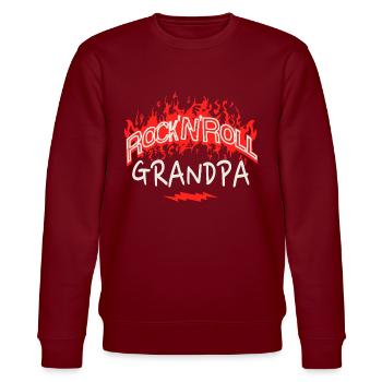 Opa Rock N Roll Opa Rock Fan Man - Stanley/Stella Unisex Bio-Sweatshirt CHANGER  - Burgunderrot - Vorne - Nik (191cm) & Marisol (170cm)