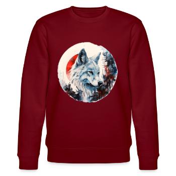 Wolf - Stanley/Stella CHANGER Unisex Organic Sweatshirt - burgundy - Front - Nik (191cm) & Marisol (170cm)