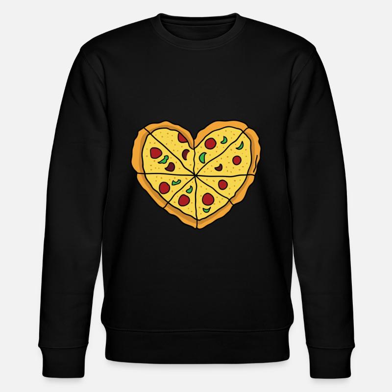 Pizza Herz - Stanley/Stella Unisex Bio-Sweatshirt CHANGER  - Schwarz
