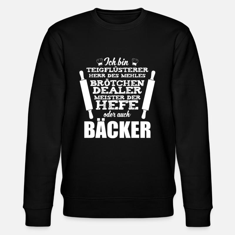 Ich bin Bäcker - Stanley/Stella Unisex Bio-Sweatshirt CHANGER  - Schwarz