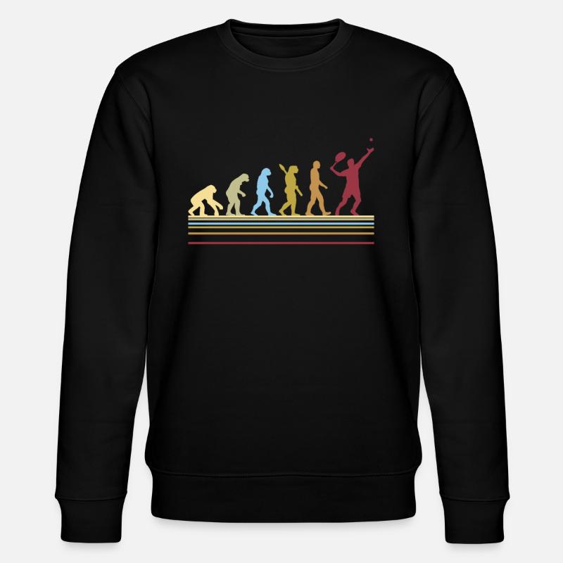 Tennisspieler Retro Evolution Geschenk Grafik - Stanley/Stella Unisex Bio-Sweatshirt CHANGER  - Schwarz