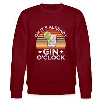 Lustige Gin Liebhaber Tonic Sprüche Geschenk - Stanley/Stella Unisex Bio-Sweatshirt CHANGER  - Burgunderrot - Vorne - Nik (191cm) & Marisol (170cm)