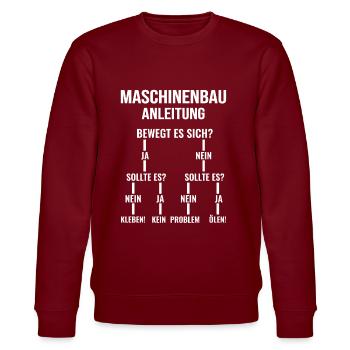Maschinenbau Elektrotechnik Studenten Ingenieur - Stanley/Stella Unisex Bio-Sweatshirt CHANGER  - Burgunderrot - Vorne - Nik (191cm) & Marisol (170cm)