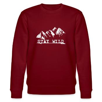 Stay Wild - Stanley/Stella Unisex Bio-Sweatshirt CHANGER  - Burgunderrot - Vorne - Nik (191cm) & Marisol (170cm)