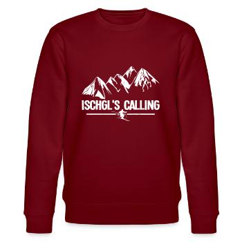 Ischgl's Calling - Stanley/Stella Unisex Bio-Sweatshirt CHANGER  - Burgunderrot - Vorne - Nik (191cm) & Marisol (170cm)