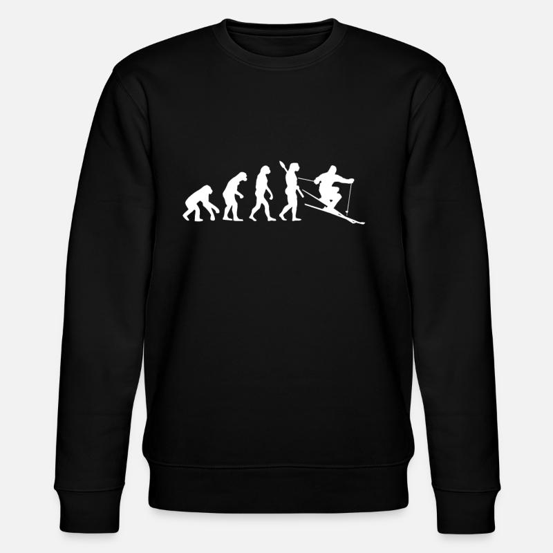 Skifahrer Evolution - Stanley/Stella Unisex Bio-Sweatshirt CHANGER  - Schwarz