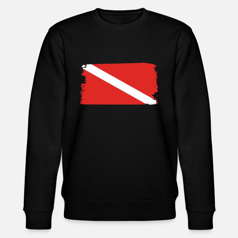 Taucher Flagge - Stanley/Stella Unisex Bio-Sweatshirt CHANGER  - Schwarz