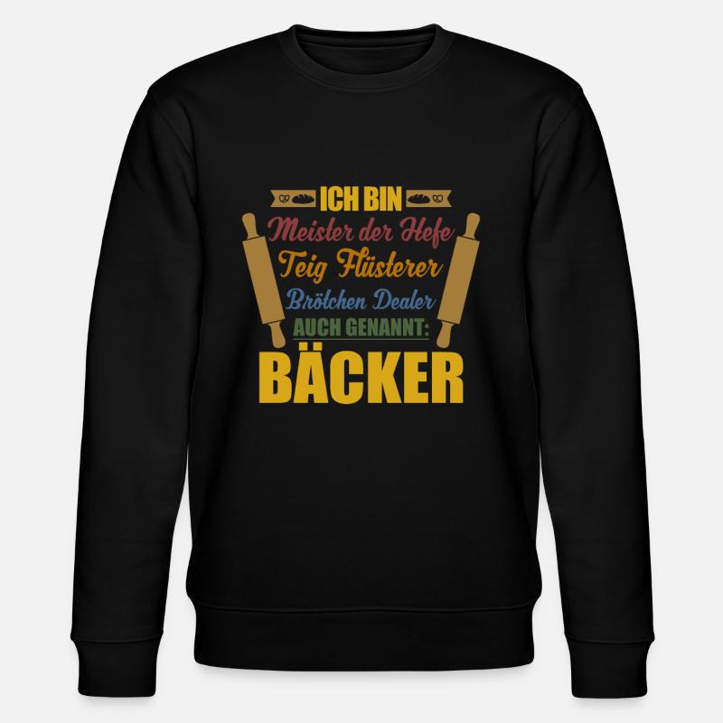 Ich bin Bäcker - Stanley/Stella Unisex Bio-Sweatshirt CHANGER  - Schwarz