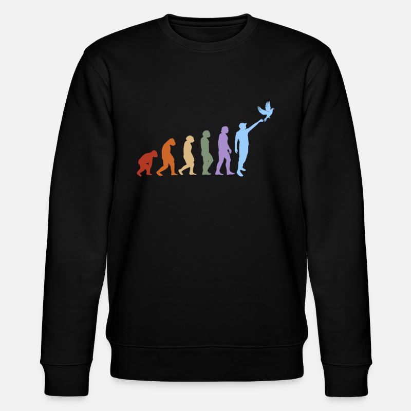 Taubenzüchter Taubensport Brieftauben Evolution - Stanley/Stella Unisex Bio-Sweatshirt CHANGER - Schwarz