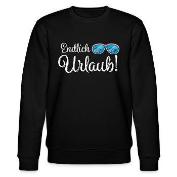 Urlaub Urlaubsreif - Stanley/Stella Unisex Bio-Sweatshirt CHANGER  - Schwarz - Vorne - Nik (191cm) & Marisol (170cm)